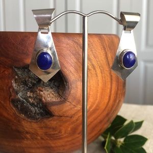 Vtg Sterling Silver 925 BND Modernist Earrings